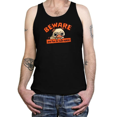 Pug On Your Mask - Tanktop Tanktop RIPT Apparel X-Small / Black