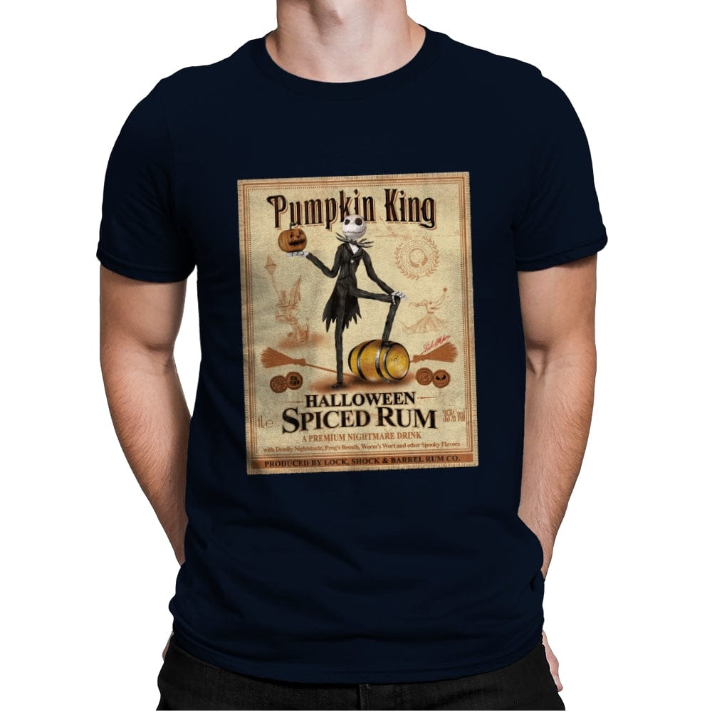 Pumpkin King - Halloween Spiced Rum - Mens Premium T-Shirts RIPT Apparel Small / Midnight Navy