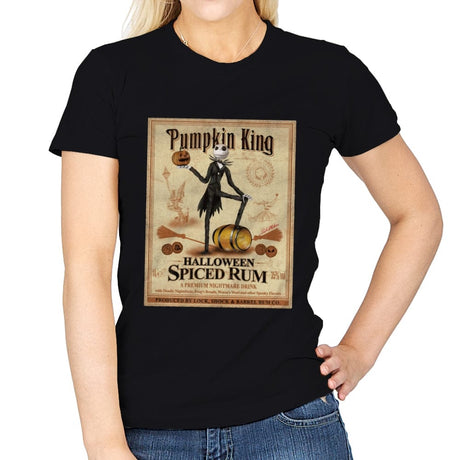 Pumpkin King - Halloween Spiced Rum - Womens T-Shirts RIPT Apparel Small / Black