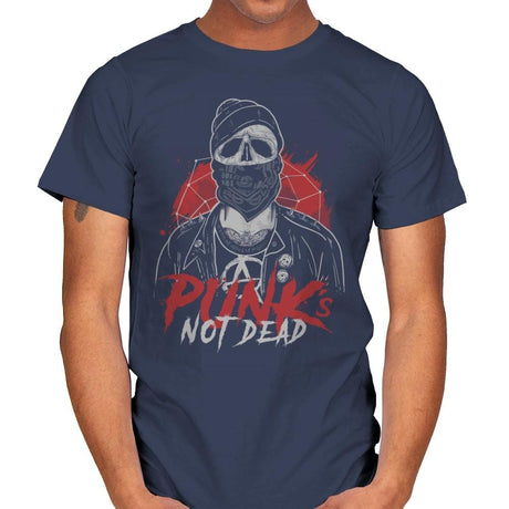 Punk’s Not Dead - Mens T-Shirts RIPT Apparel Small / Navy