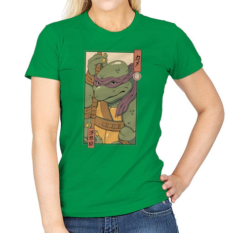 Purple Kame Ninja - Womens T-Shirts RIPT Apparel Small / Irish Green