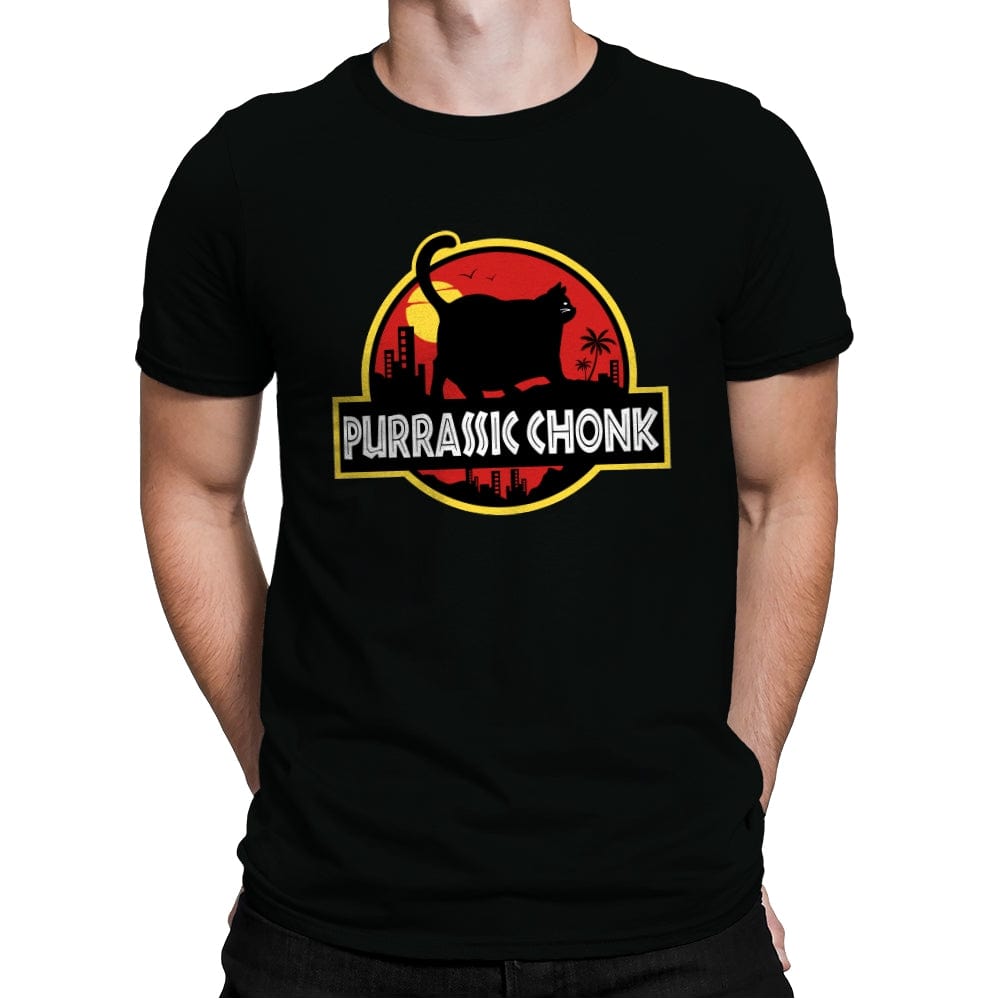 Purrassic Chonk - Mens Premium T-Shirts RIPT Apparel Small / Black