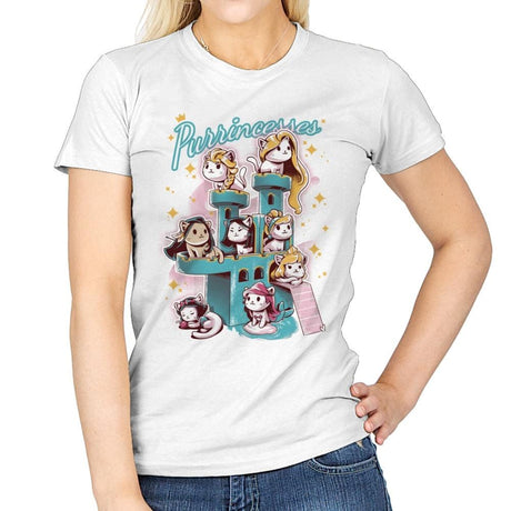 Purrrincess - Womens T-Shirts RIPT Apparel Small / White