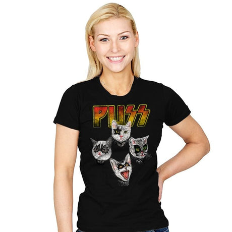 PUSS - Womens T-Shirts RIPT Apparel Small / Black