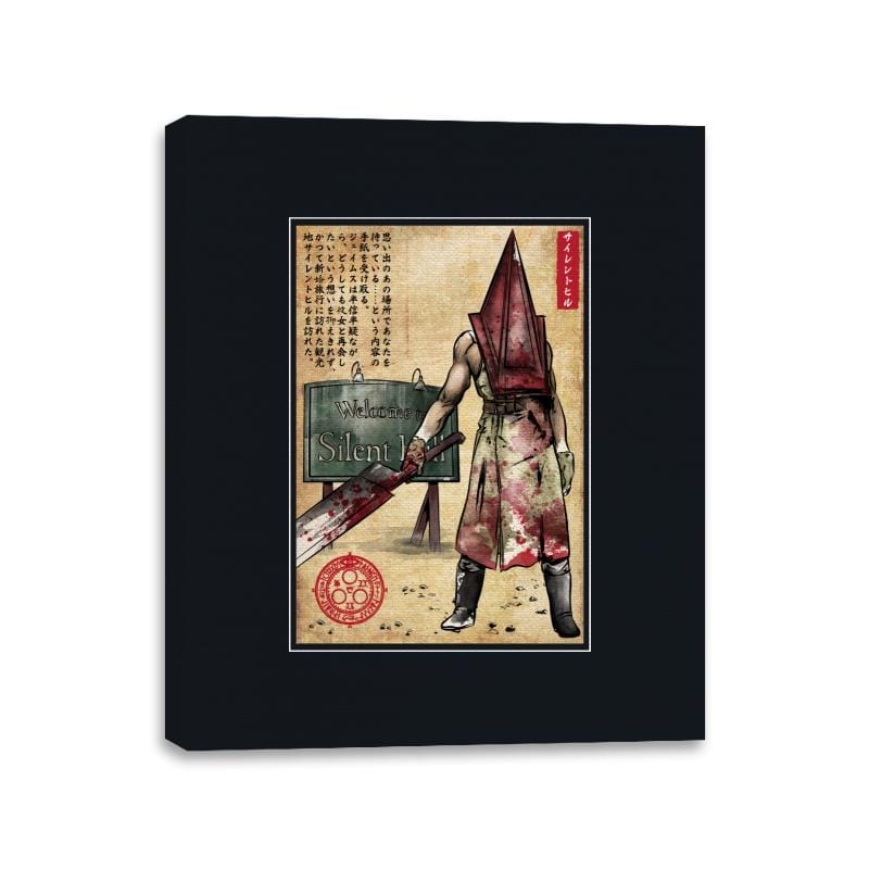 Pyramid Head Woodblock - Canvas Wraps Canvas Wraps RIPT Apparel 11x14 / Black