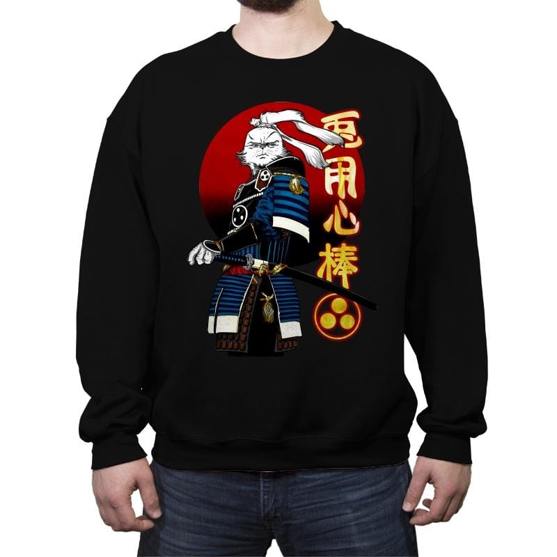 Rabbit Warrior  - Crew Neck Sweatshirt Crew Neck Sweatshirt RIPT Apparel Small / Black