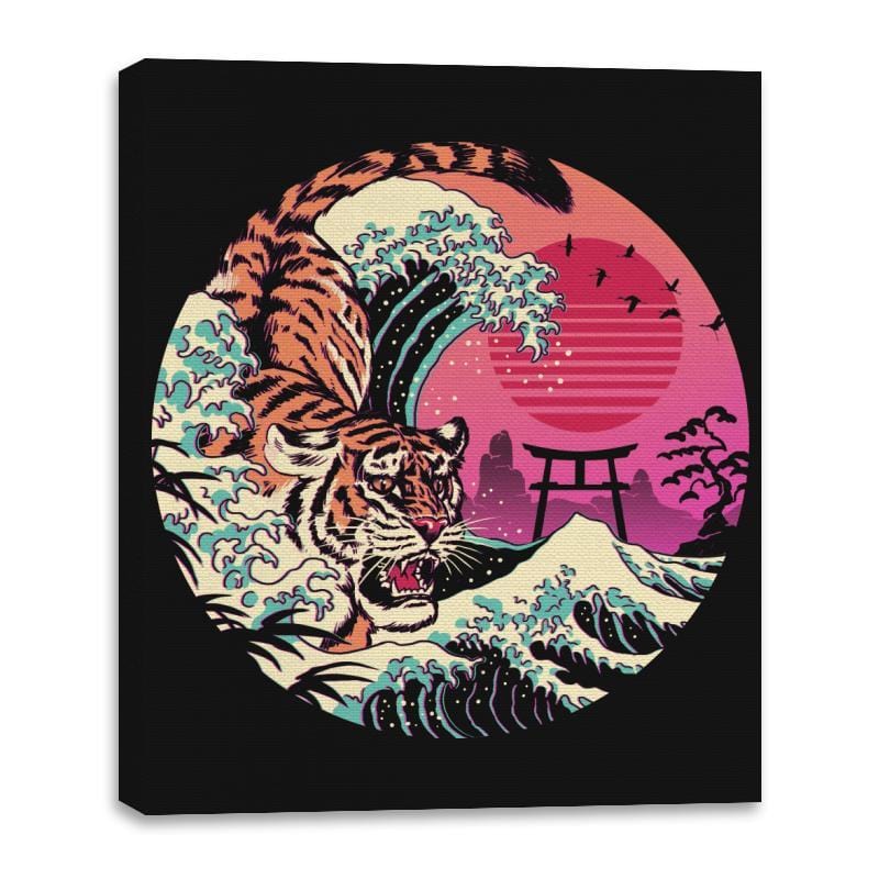 Rad Tiger Wave - Canvas Wraps Canvas Wraps RIPT Apparel 16x20 / Black