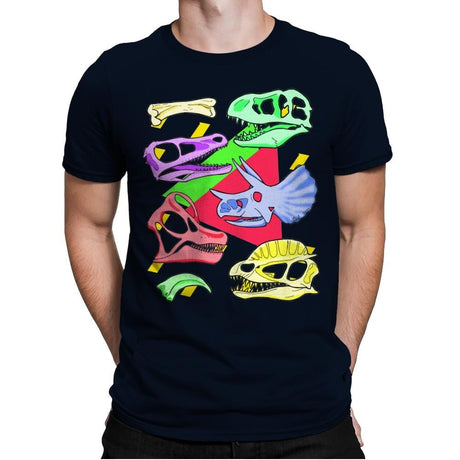 Radical Dinos - Mens Premium T-Shirts RIPT Apparel Small / Midnight Navy