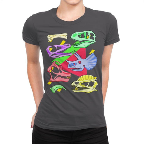 Radical Dinos - Womens Premium T-Shirts RIPT Apparel Small / Heavy Metal