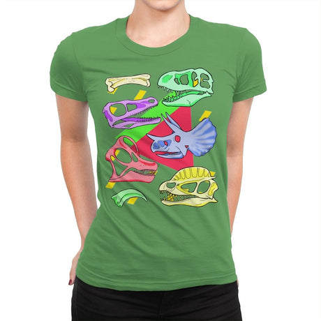 Radical Dinos - Womens Premium T-Shirts RIPT Apparel Small / Kelly