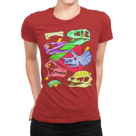 Radical Dinos - Womens Premium T-Shirts RIPT Apparel Small / Red