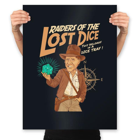 Raiders of the Lost Dice - Prints Posters RIPT Apparel 18x24 / Black