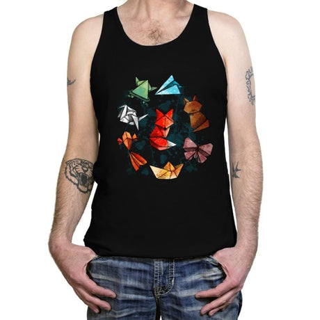 Raimbow Origami - Tanktop Tanktop RIPT Apparel X-Small / Black