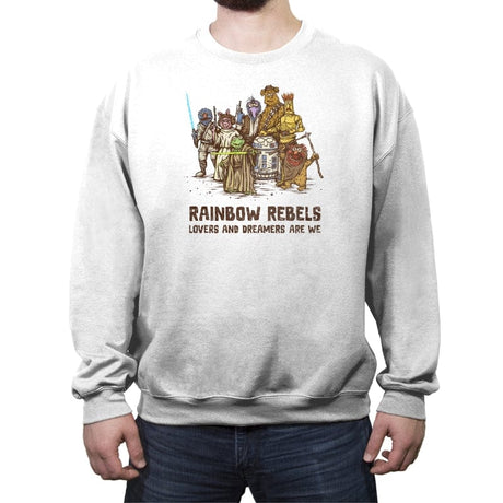 Rainbow Rebels - Crew Neck Sweatshirt Crew Neck Sweatshirt RIPT Apparel Small / White