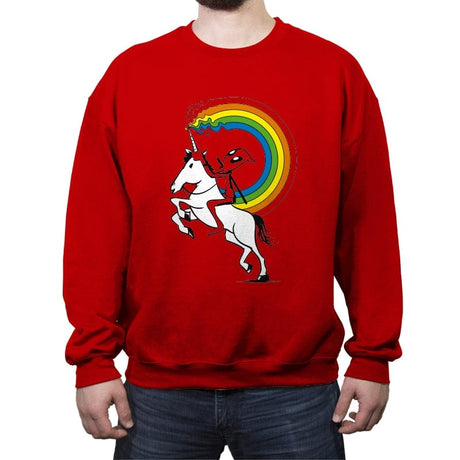 Rainbowgasm - Crew Neck Sweatshirt Crew Neck Sweatshirt RIPT Apparel Small / Red