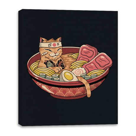 Ramen Meowster - Canvas Wraps Canvas Wraps RIPT Apparel 16x20 / Black