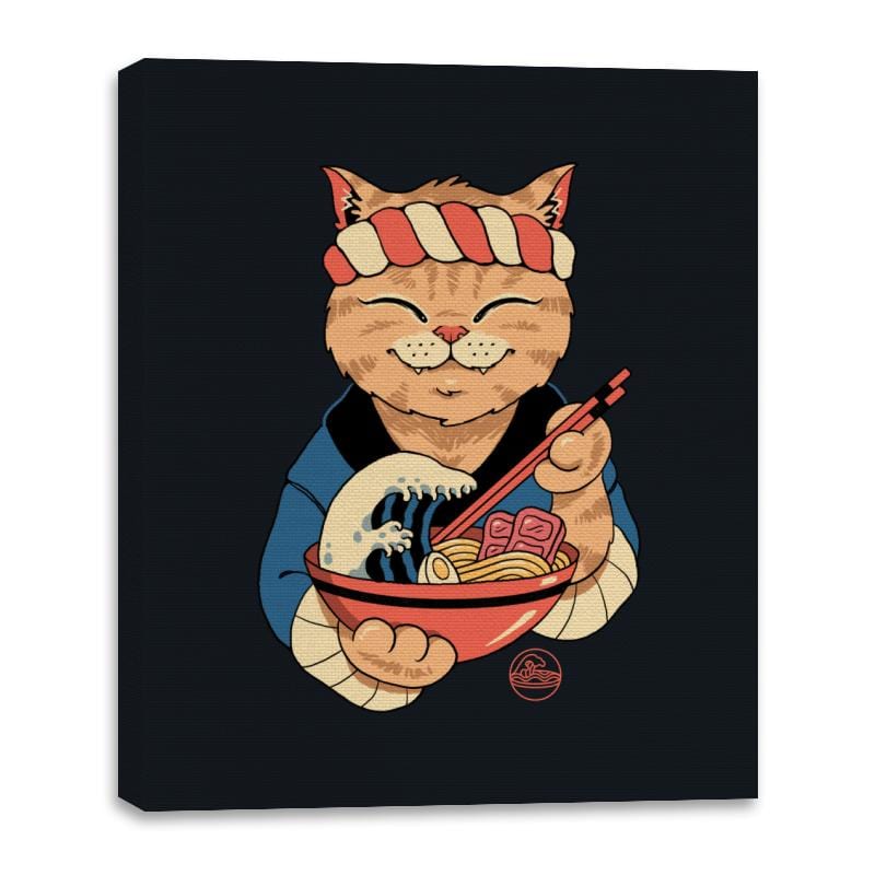 Ramen Meowster - Canvas Wraps Canvas Wraps RIPT Apparel 16x20 / Black