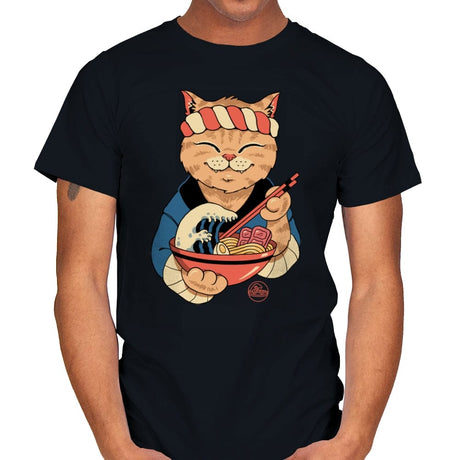 Ramen Meowster - Mens T-Shirts RIPT Apparel Small / Black