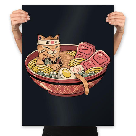 Ramen Meowster - Prints Posters RIPT Apparel 18x24 / Black