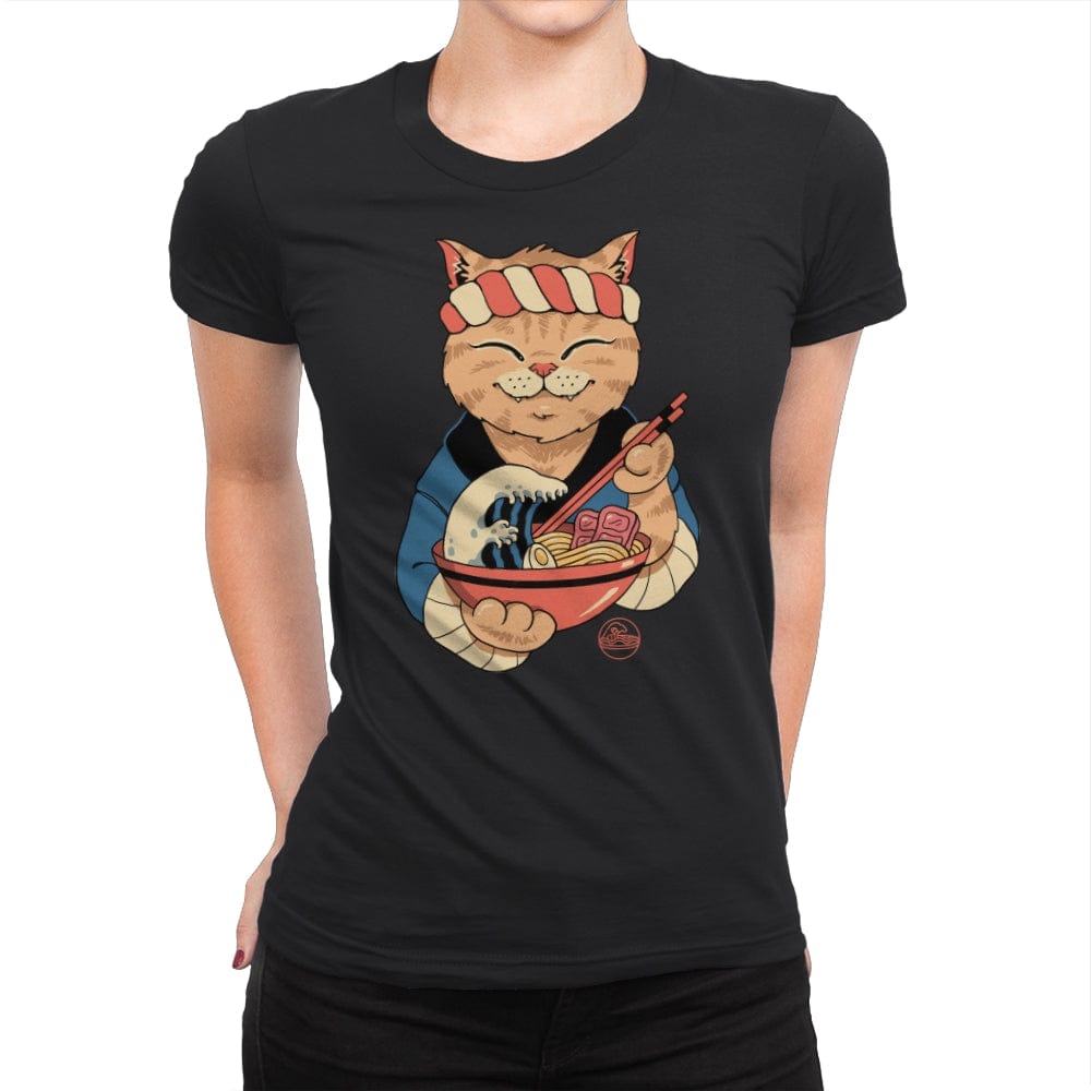 Ramen Meowster - Womens Premium T-Shirts RIPT Apparel Small / Black