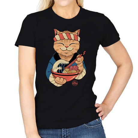 Ramen Meowster - Womens T-Shirts RIPT Apparel Small / Black