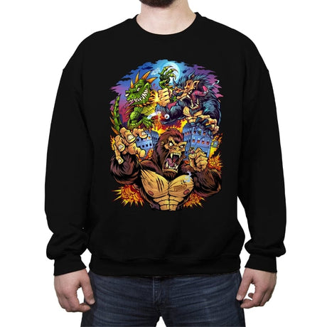 Rampage Arcade Tribute - Crew Neck Sweatshirt Crew Neck Sweatshirt RIPT Apparel Small / Black