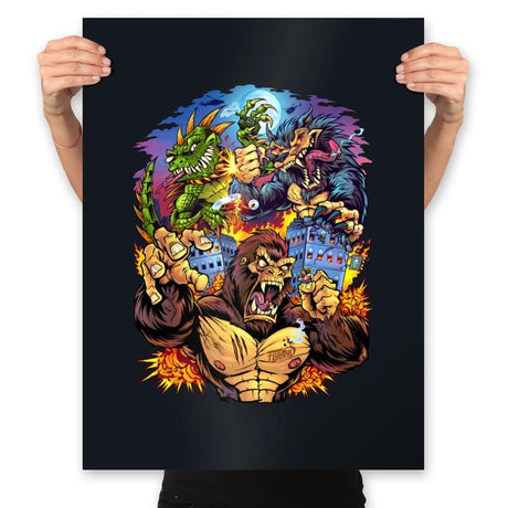 Rampage Arcade Tribute - Prints Posters RIPT Apparel 18x24 / Black