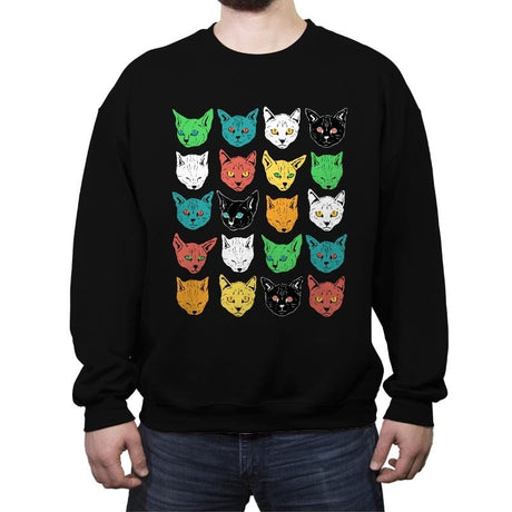 Ranom Cats - Crew Neck Sweatshirt Crew Neck Sweatshirt RIPT Apparel Small / Black