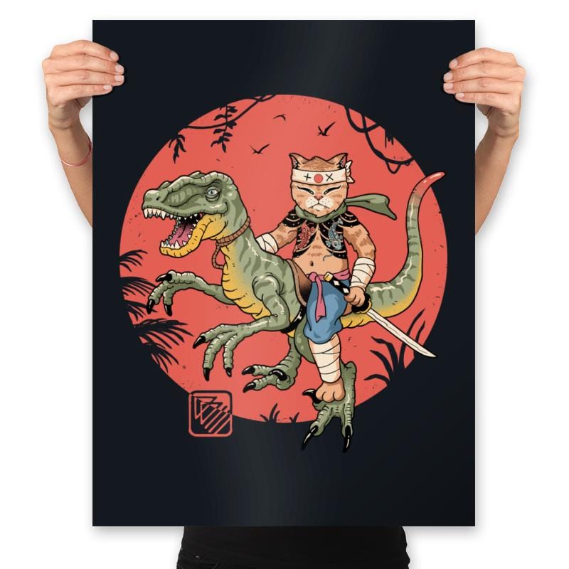 Raptor Catana Meowster - Prints Posters RIPT Apparel 18x24 / Black