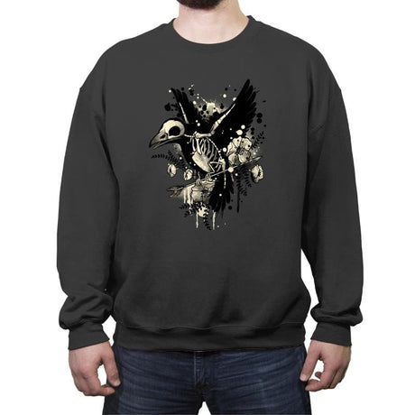 Raven bones - Crew Neck Sweatshirt Crew Neck Sweatshirt RIPT Apparel Small / Charcoal