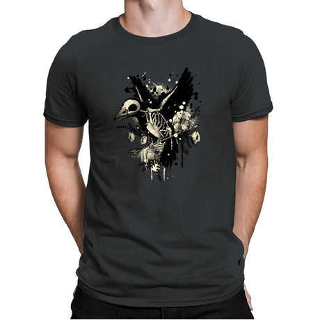 Raven bones - Mens Premium T-Shirts RIPT Apparel Small / Heavy Metal