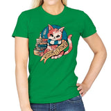 Raven Cat - Womens T-Shirts RIPT Apparel Small / Irish Green