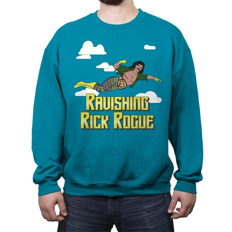 Ravishing Rick Rogue - Crew Neck Sweatshirt Crew Neck Sweatshirt RIPT Apparel Small / Antique Sapphire