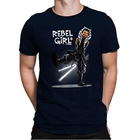 Rebel Girl - Mens Premium T-Shirts RIPT Apparel Small / Midnight Navy