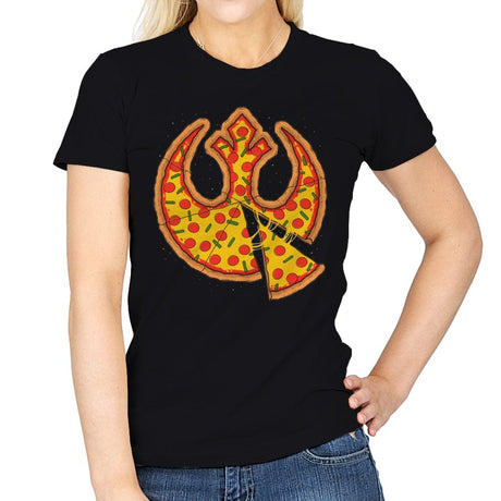 Rebel Pizza - Womens T-Shirts RIPT Apparel Small / Black