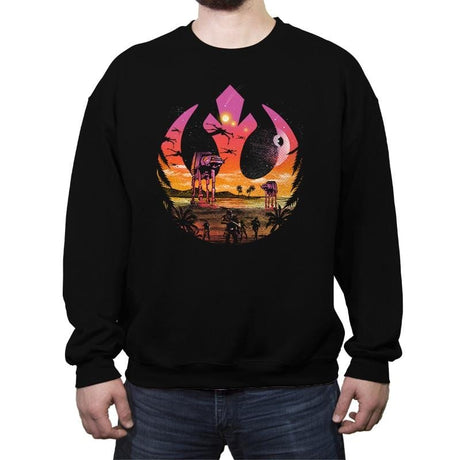 Rebellion Sunset - Crew Neck Sweatshirt Crew Neck Sweatshirt RIPT Apparel