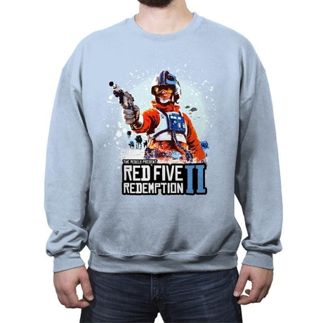 Red Five Redemption 2 - Crew Neck Sweatshirt Crew Neck Sweatshirt RIPT Apparel Small / Light Blue