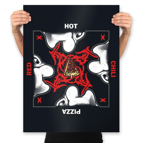 Red Hot Chili Pizza - Prints Posters RIPT Apparel 18x24 / Black