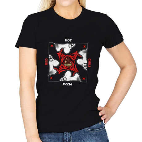 Red Hot Chili Pizza - Womens T-Shirts RIPT Apparel Small / Black