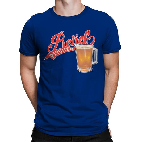 Relief Pitcher - Mens Premium T-Shirts RIPT Apparel Small / Royal