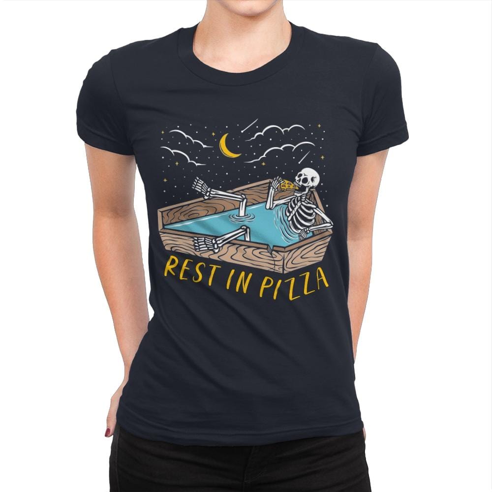 Rest In Pizza - Womens Premium T-Shirts RIPT Apparel Small / Midnight Navy