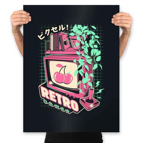 Retro Gaming - Prints Posters RIPT Apparel 18x24 / Black