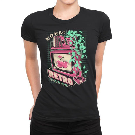 Retro Gaming - Womens Premium T-Shirts RIPT Apparel Small / Black