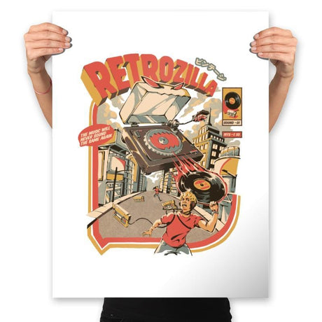 Retro Soundzilla - Prints Posters RIPT Apparel 18x24 / White