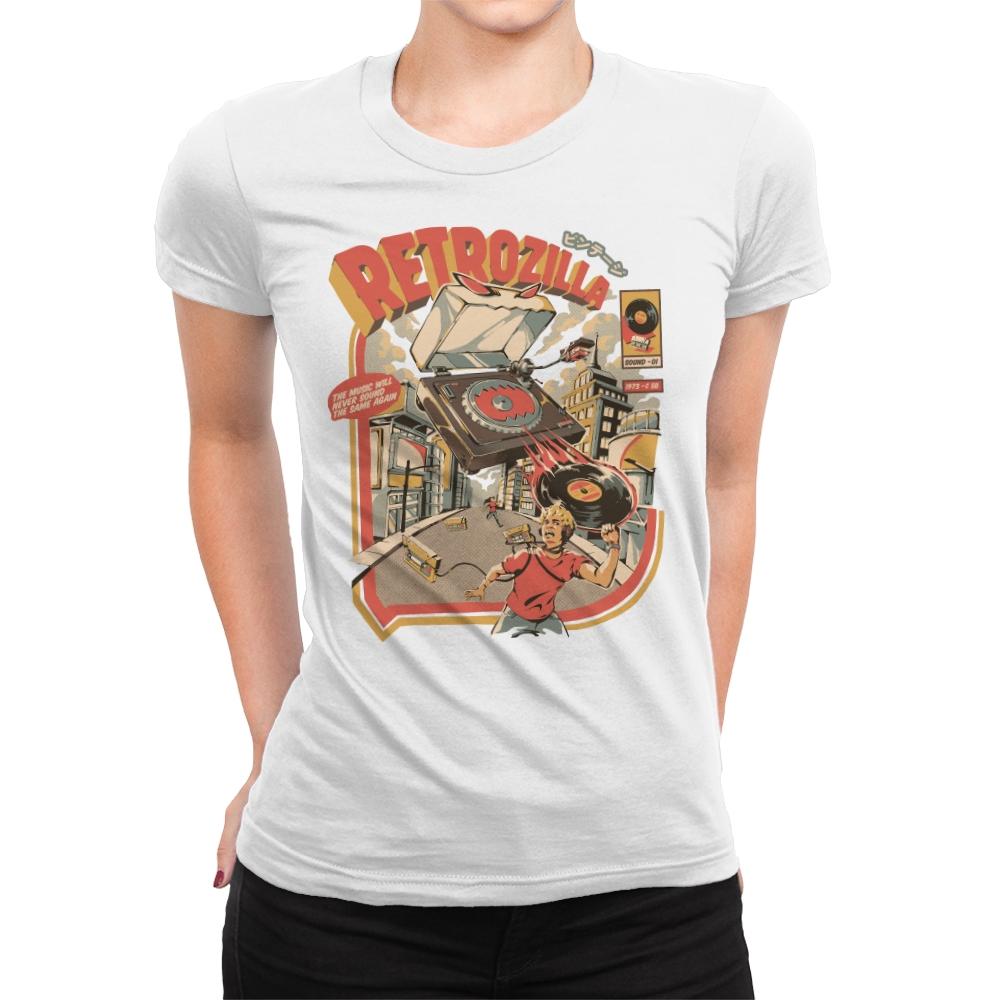 Retro Soundzilla - Womens Premium T-Shirts RIPT Apparel Small / White