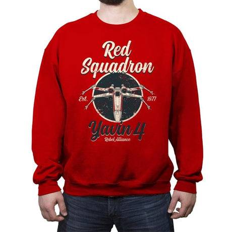 Retro Squadron - Crew Neck Sweatshirt Crew Neck Sweatshirt RIPT Apparel Small / Red