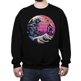 Retro Wave EVA - Crew Neck Sweatshirt Crew Neck Sweatshirt RIPT Apparel Small / Black