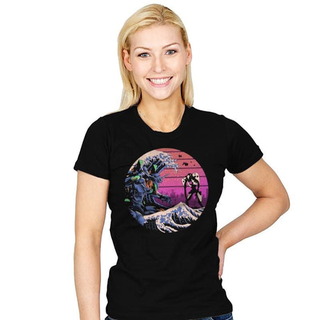 Retro Wave EVA - Womens T-Shirts RIPT Apparel Small / Black