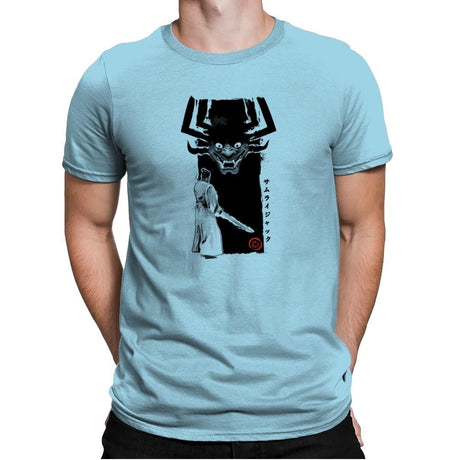 Return of the Samurai - Sumi Ink Wars - Mens Premium T-Shirts RIPT Apparel Small / Light Blue