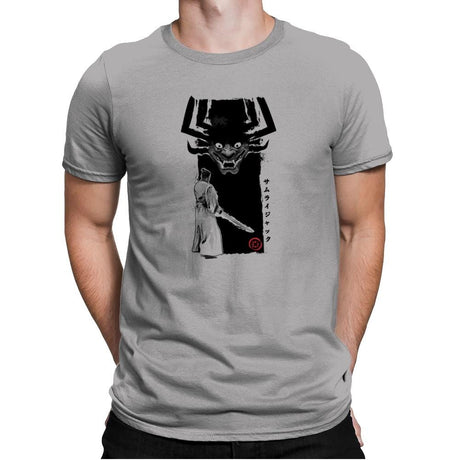 Return of the Samurai - Sumi Ink Wars - Mens Premium T-Shirts RIPT Apparel Small / Light Grey